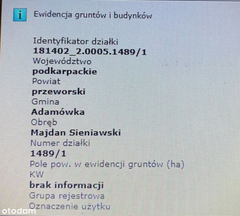 Dzialki Majdan Sieniawski