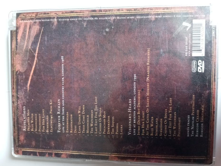 DVD Fields of the Nephilim-Revelations/Forever Remanin/Visionary Heads