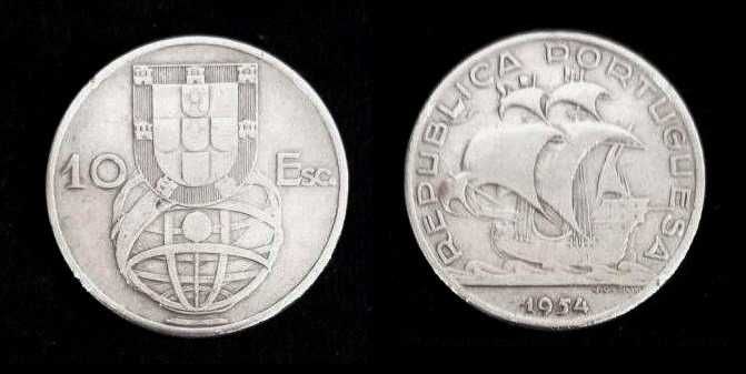 Moedas Portuguesas - 10$ escudos (em Prata)