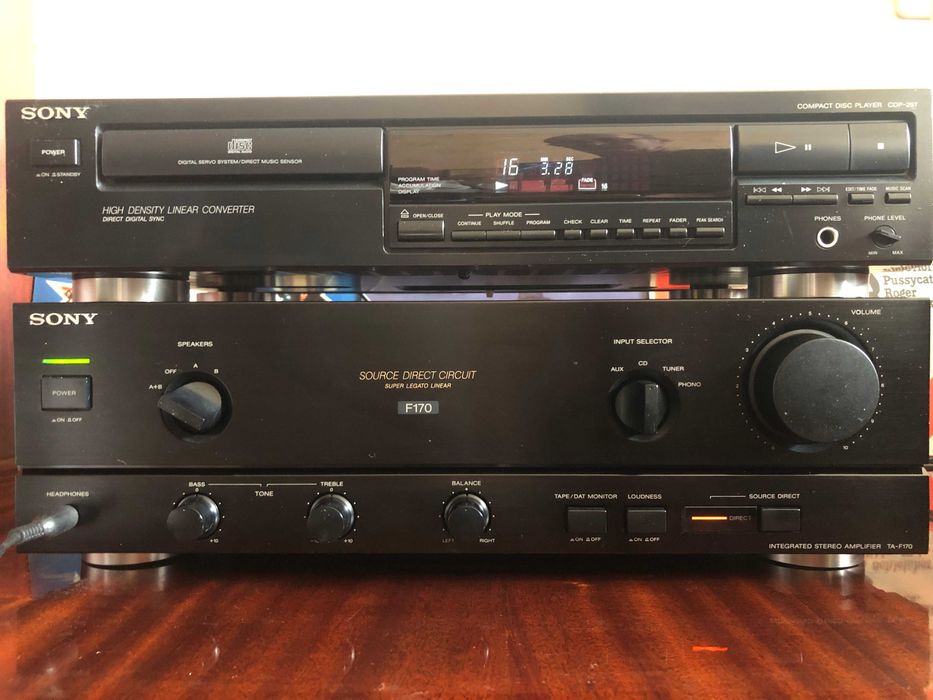 Комплект Sony з підсилювача  TA-F170 та cd програвача cdp-297