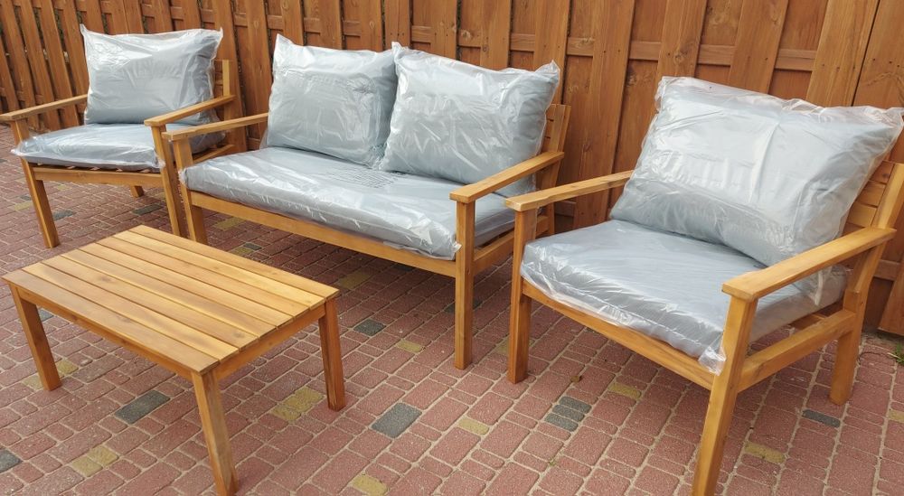 Nowy zestaw ogrodowy "Akacja" sofa, dwa fotele stolik.