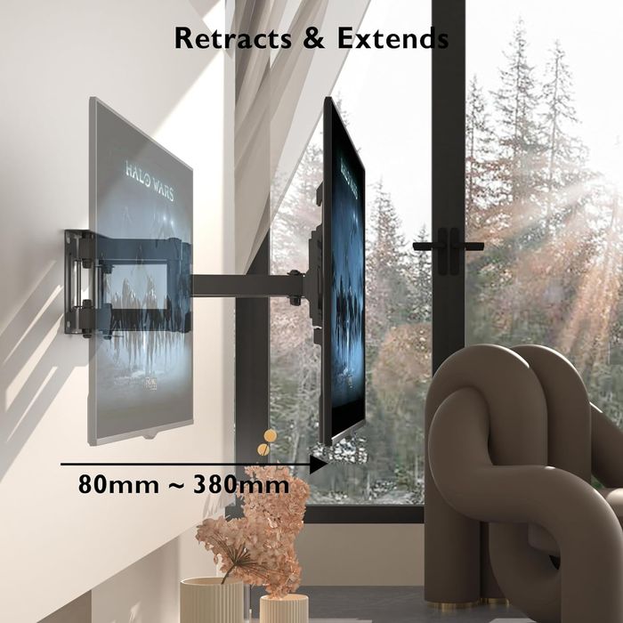 Suporte de parede p ecrãs planos e curvos de 23 a 70 pol, Vesa 400x400