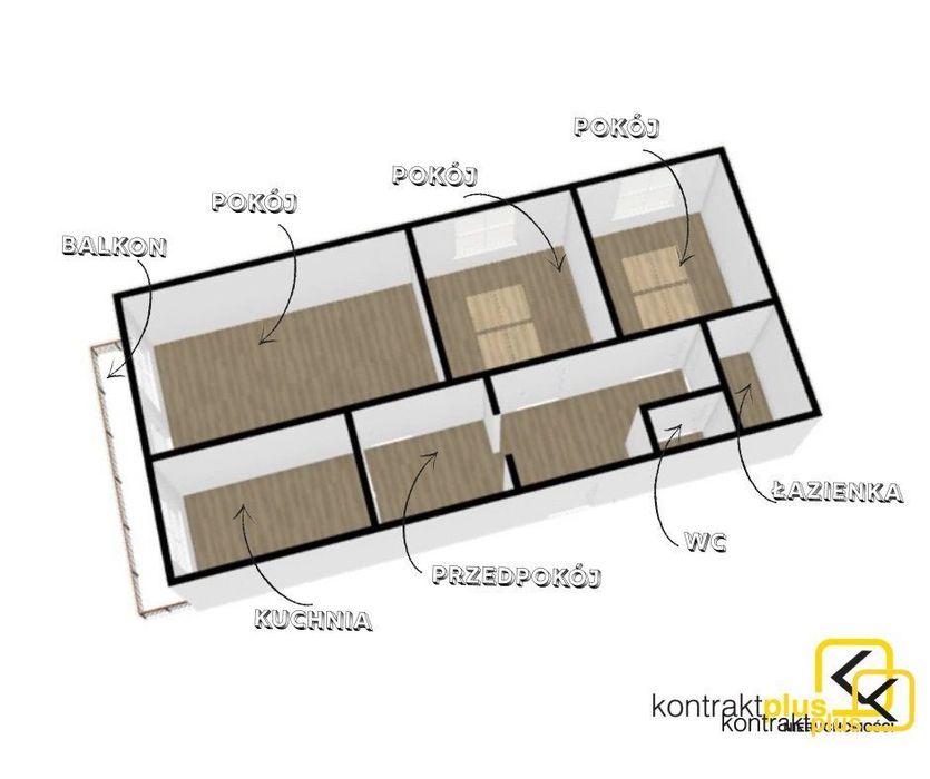3 pokoje | 61 m² | Balkon | 1 piętro | Bogucice - View 2