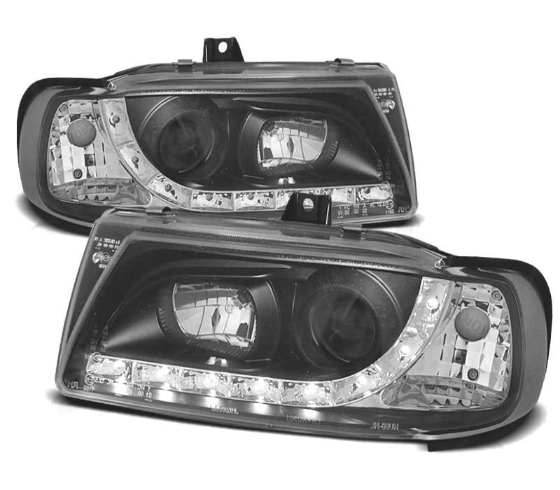 FARÓIS LUZ DIURNA LED SEAT IBIZA CORDOBA 6K 95-99 FUNDO PRETO