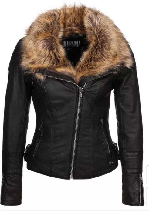 Skórzana kurtka z futrem JOFAMA by KENZA
