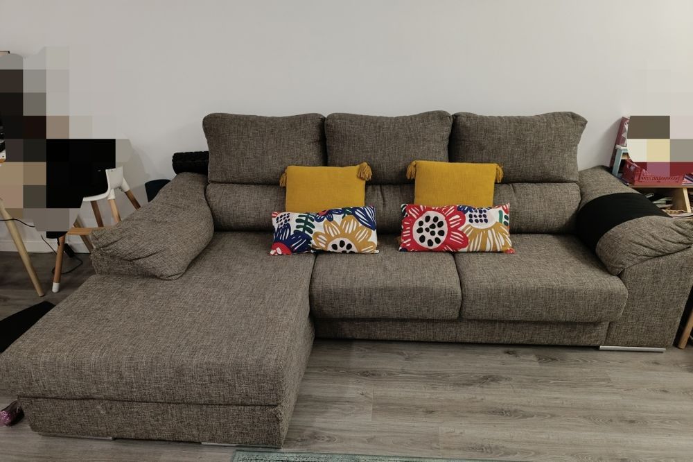 Sofá 3 lugares com chaise longue