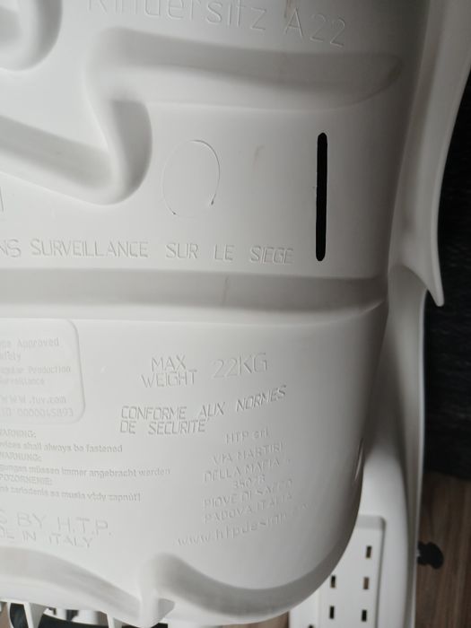 Fotelik rowerowy Elibas biało czarny do 22 kg