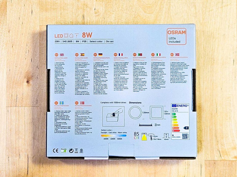1x Painel LED 5W slim circular branco c/ chip OSRAM DURIS E 2835