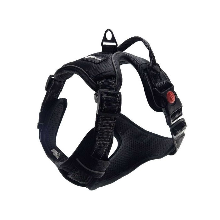 Шлея для собак усиленная нейлоновая светоотражающая регулируемая