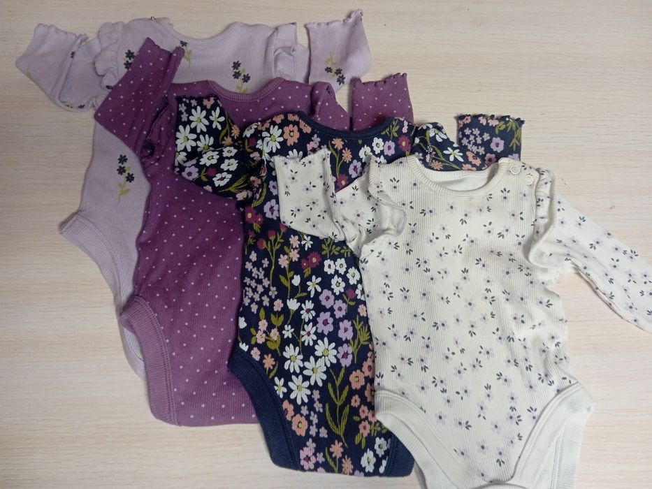 Набір боді з рукавом в рубчик на дівчинку  0-3