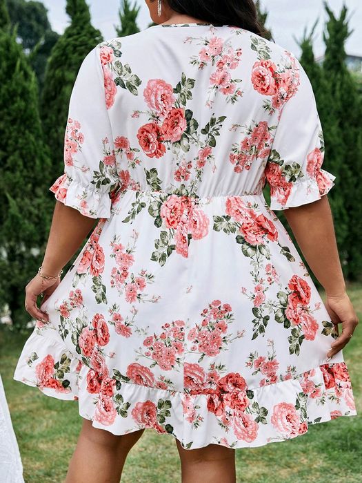 Sukienka Letnia Boho Rozkloszowana W Kwiaty Mini Casual Shein Xxl 44