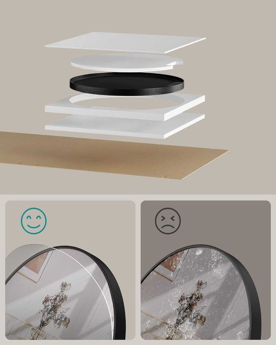 Nowe małe lustro czarne / lusterko / ścienne / SONGMICS !6973!