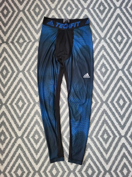 Męskie legginsy sportowe termoaktywne Adidas techfit climachill S
