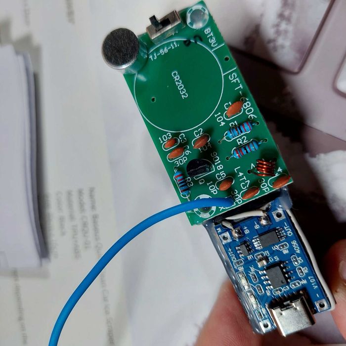 ФМ передатчик с микрофоном на аккумуляторе 18650, прослушка HQ