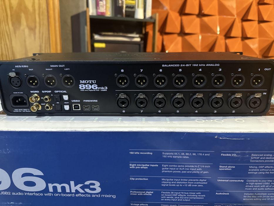 Interface de Áudio Motu 896MK3 – Como Nova