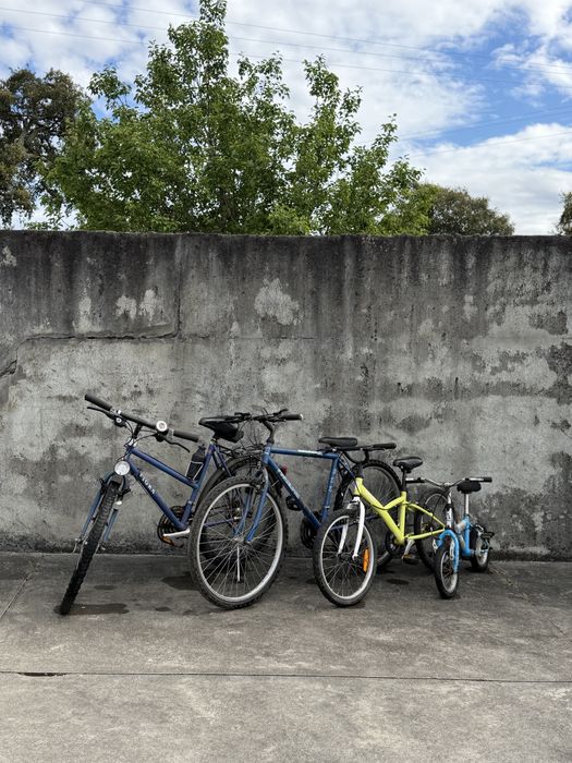 Bicicletas adulto e criança