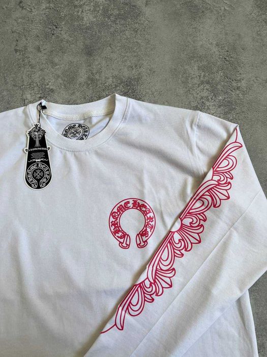 Білий Лонгслів Chrome Hearts з бірками (Хром Хартс)