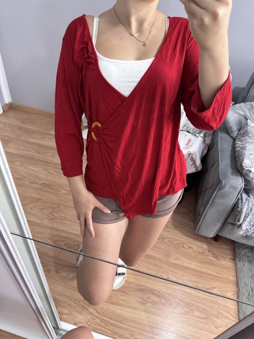 Burgundowa bluzka  XL wiskoza