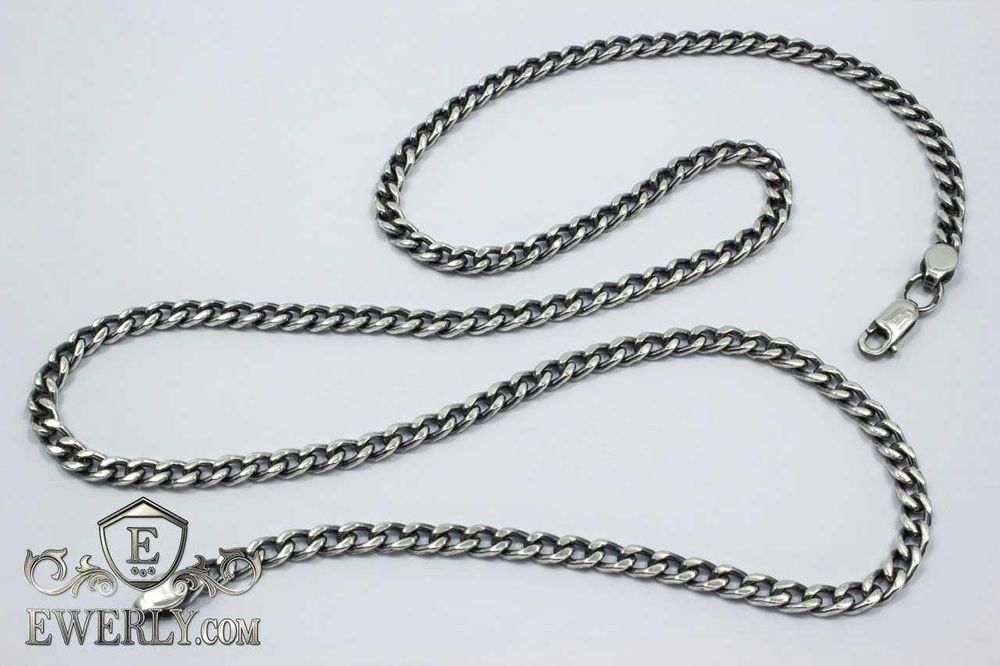 Серебряная цепочка Панцирного плетения. Срібний ланцюг Панцир