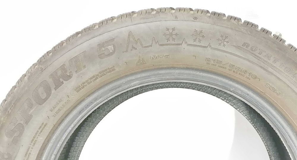 4x 215/55 R16 Dunlop WS 5 opony zimowe 6 mm / wysyłka montaż