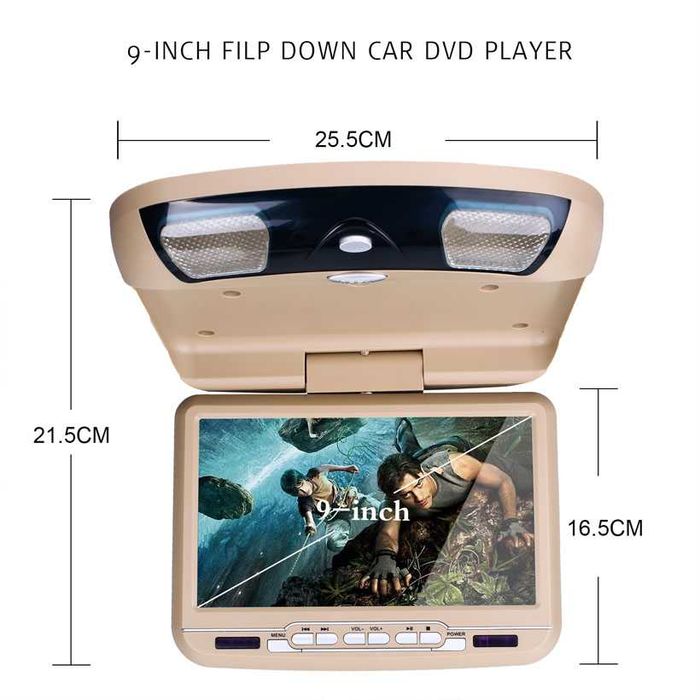 Reprodutor de dvd para tejadilho de 9 polegadas