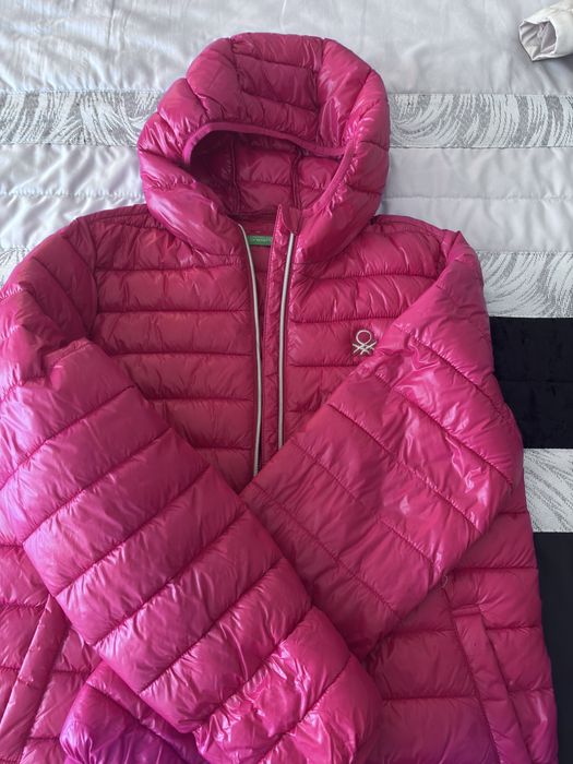 Casaco Benetton Menina Rosa 11/12 Anos – Acolchoado com Capuz