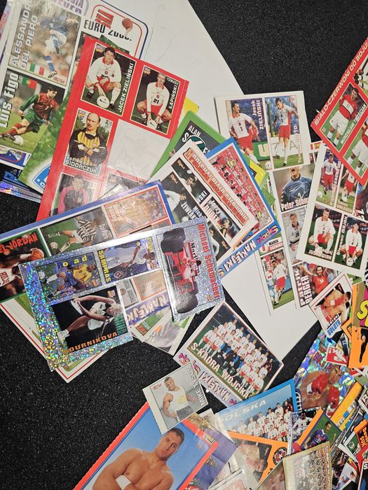 MEGA duży zestaw naklejek piłkarskich sportowych 1997-00 rok