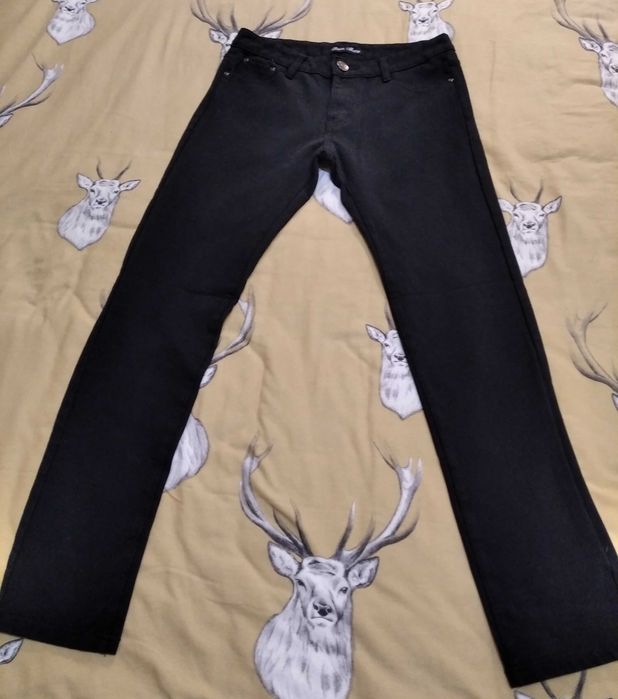 Утеплені, чорні, стрейчові легінси/джинси фірми Rose Mary, р.44-S