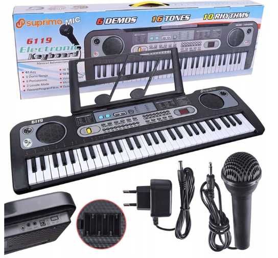 Pianino keyboard kibord ZESTAW nowy 61 klawiszy