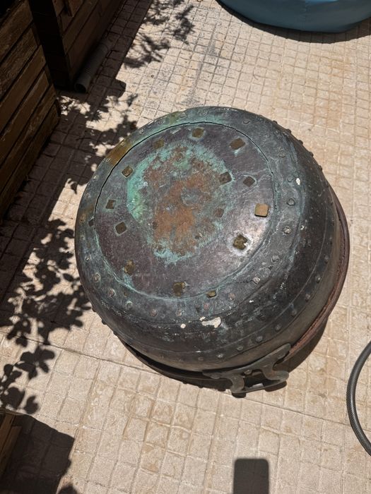 Alguidar em Cobre Trabalhado – Peça Antiga de Grande Dimensão