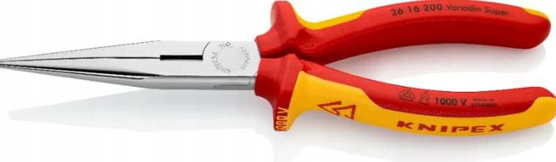 Szczypce Tnące KNIPEX 200mm Wydłużone Półokrągłe Izolowane NOWE