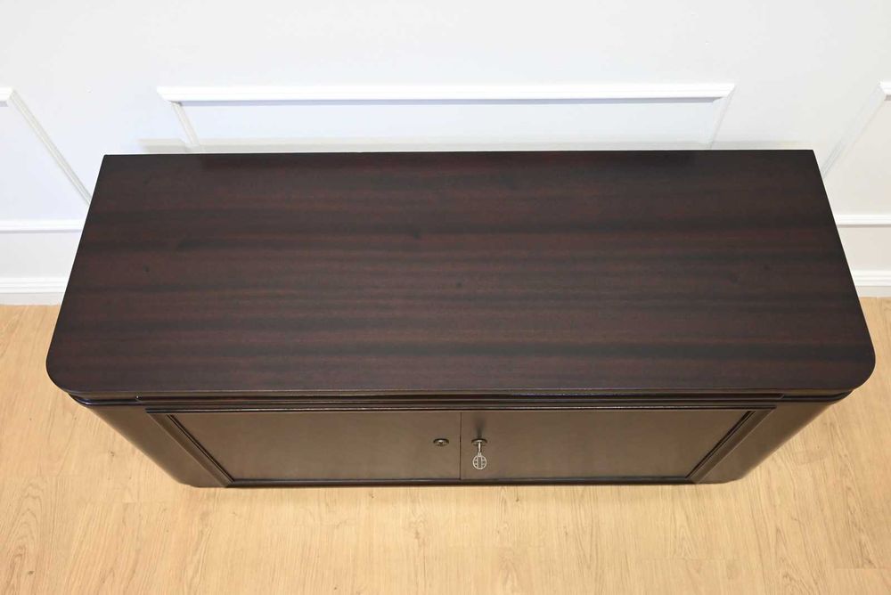 ciemna mahoniowa szafka art deco pod tv s080310
