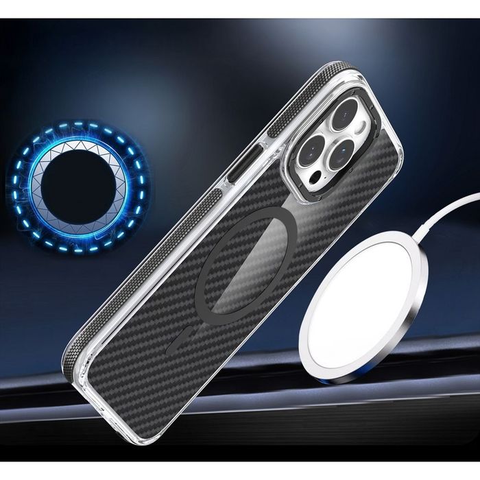 Etui na Samsung A07 / A08 Fiber zgodne z MagSafe czarne
