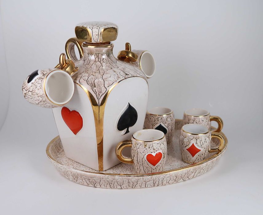 Faiança Modernista Aleluia - Set Garrafa, Tabuleiro e 6 copos