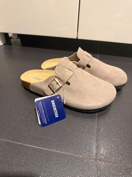 Birkenstock Boston taupe  naturalny zamsz rozmiar 39 wysylka gratis