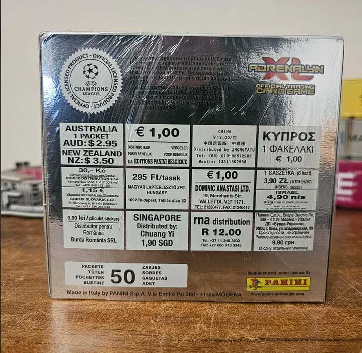 BOX 50 paczek Panini Adrenalyn XL 2012/2013 Champions League