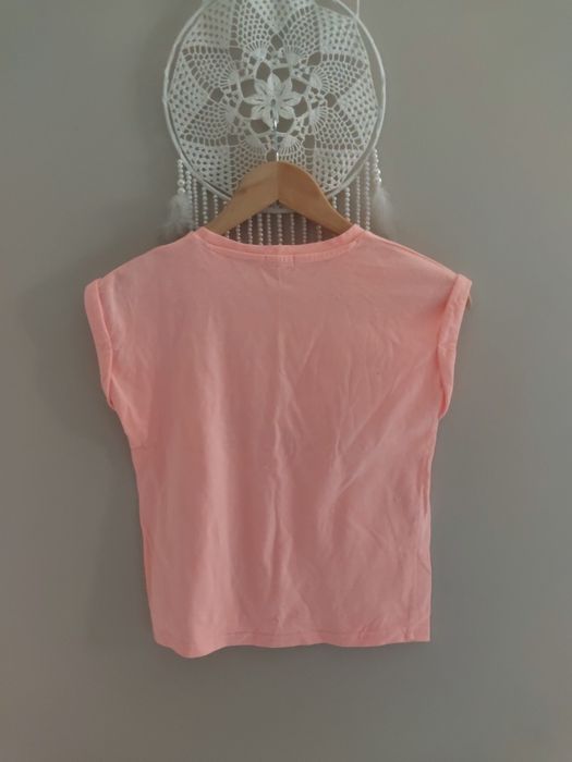 Koszulka 134 140 t-shirt pomarańczowa