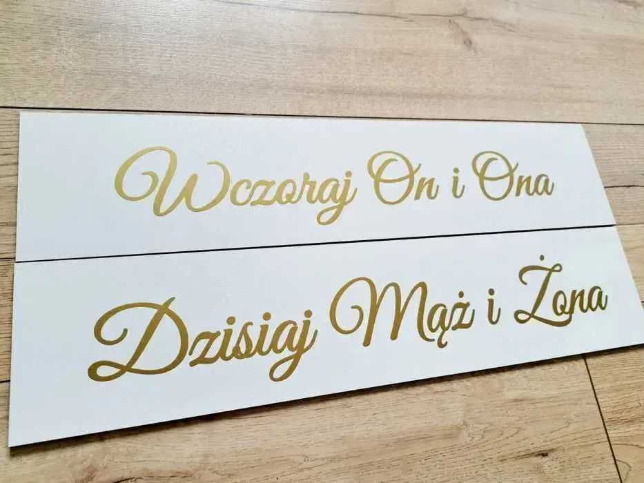 Tablice rejestracyjne tablice ślubne dekoracje samochodu wczoraj on