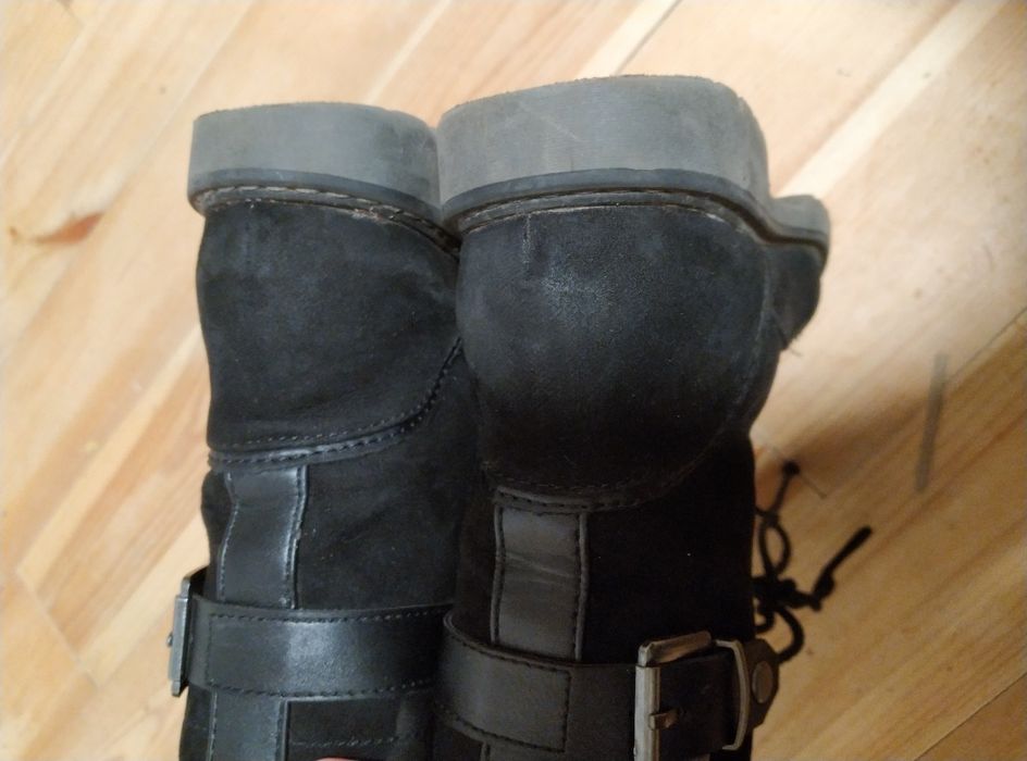 Buty młodzieżowe trzewiki czarne 37 zamsz