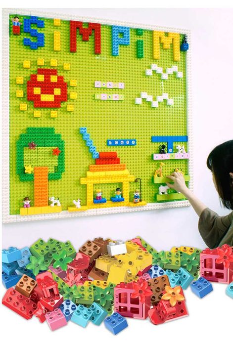 Пластина для Лего Дупло, поле LEGO 51х25 см (салатовий)