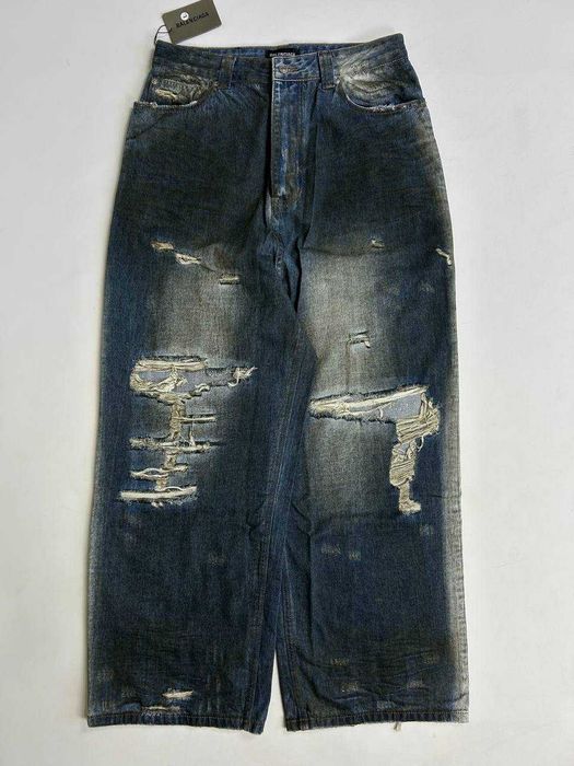 Джинси Balenciaga Cargo faded baggy opium archive синие джинсы сині L