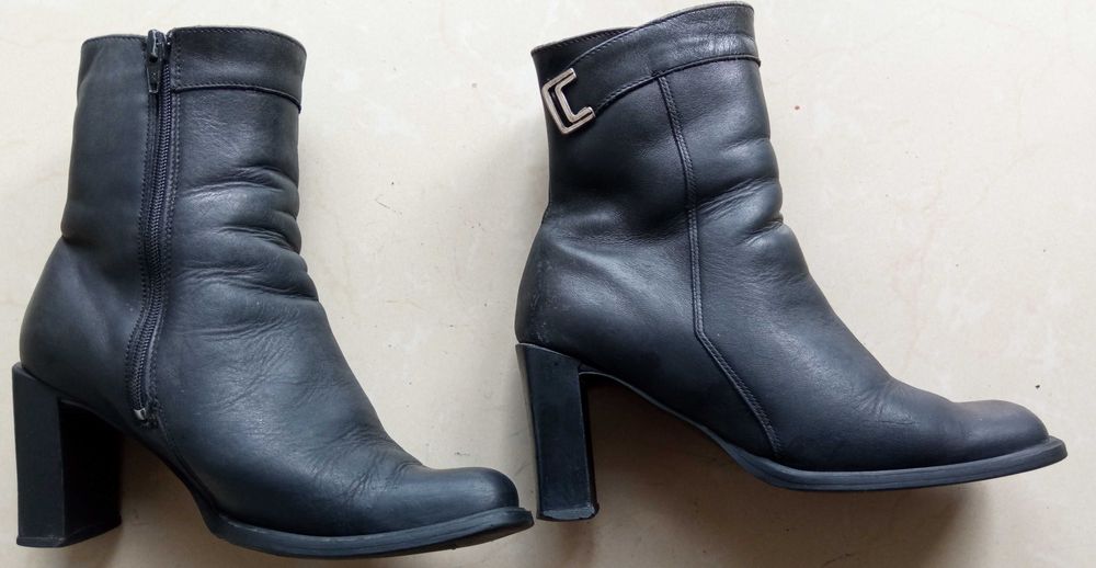 Davos Gomma kozaki czarne 38 skóra naturalna futro