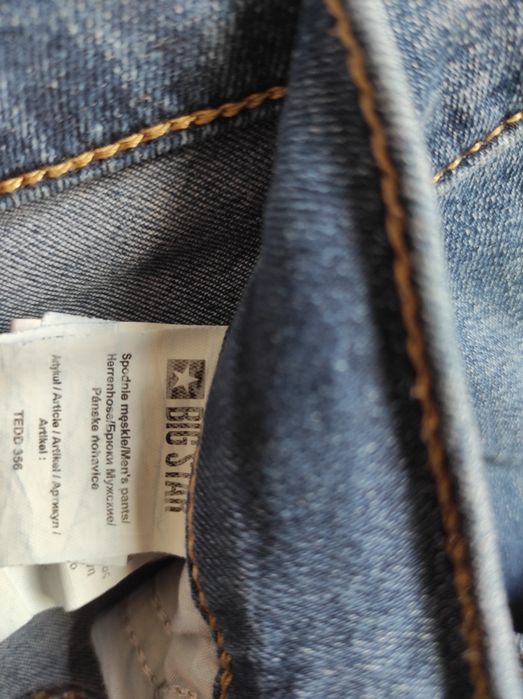 Big Star jeansy męskie W30 L34 proste długie denim S