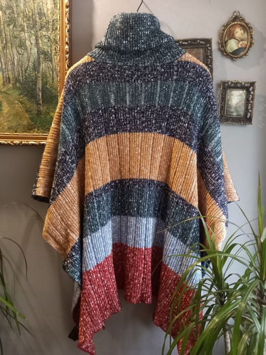 Пончо з бавовни колорблок