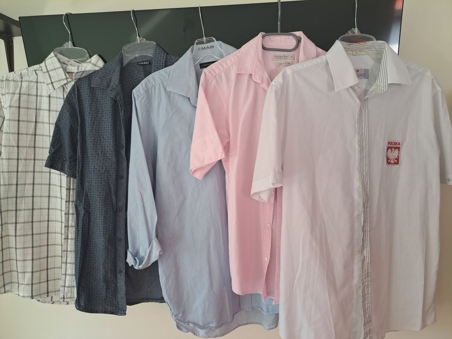 5 sztuk koszul męskich z krótkim rękawem S/m