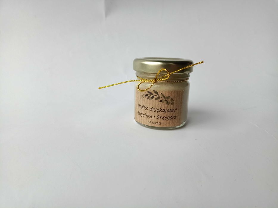upominki podziękowania miodki z owocami liofilizowanymi 40ml LOGO