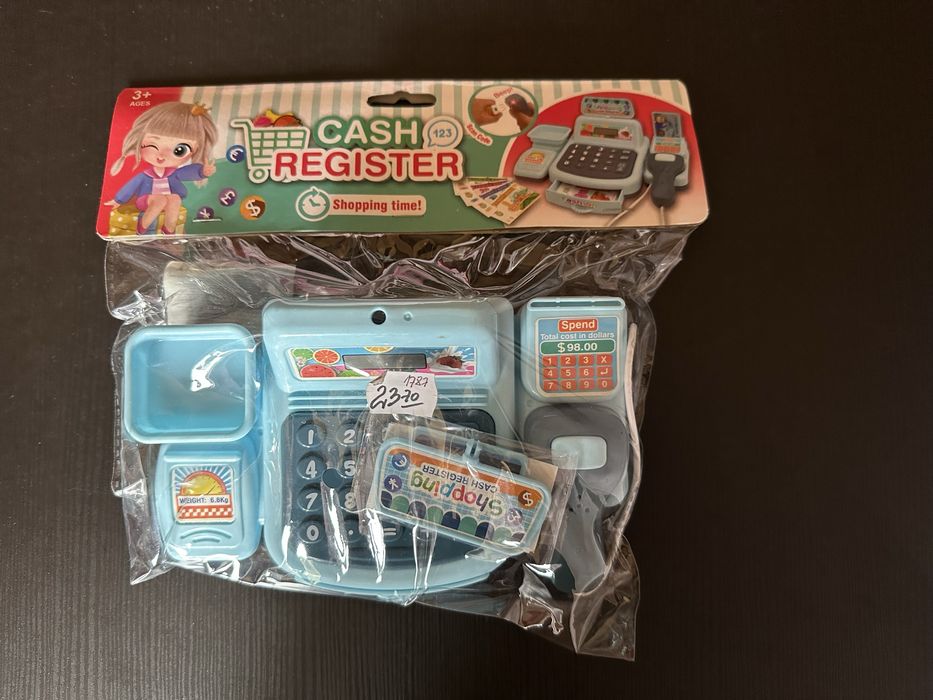 Mała kasa fiskalna na baterie - niebieska