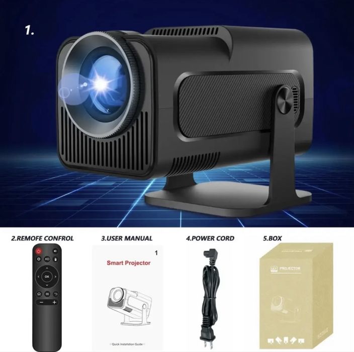 Проєктор HY320Pro mini, на Android 11, FullHD 1280*720p Led 300ANSI, 4K Dual WiFi6 + BT5.0, Домашній кінотеатр