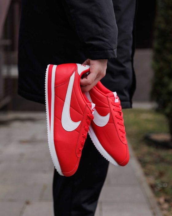 Кросівки Nike Cortez червоні шкіряні | кроссовки Nike Cortez