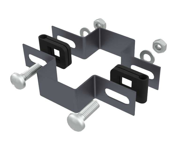 OBEJMA do slupka ogrodzeń 60х40mm KOŃCOWE, NAROŻNE, PRZELOTOWE